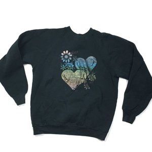 VTG Rainbow Heart Sweatshirt USA Made 50/50